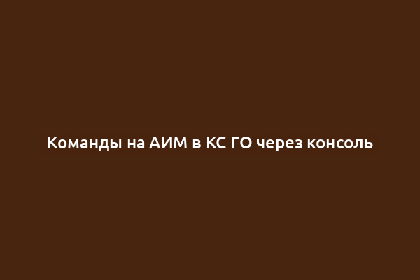 Команды на АИМ в КС ГО через консоль
