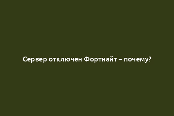 Сервер отключен Фортнайт – почему?