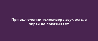 При включении телевизора звук есть, а экран не показывает