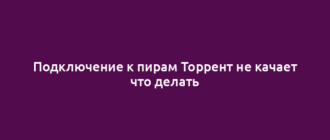 Подключение к пирам Торрент не качает что делать