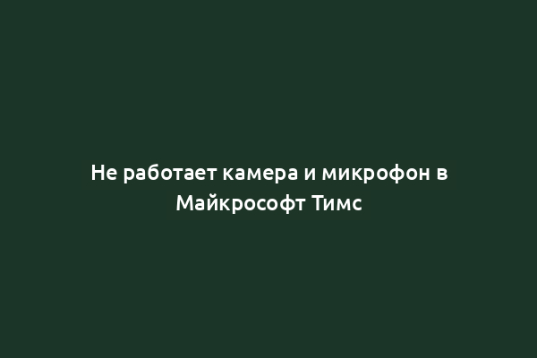 Не работает камера и микрофон в Майкрософт Тимс