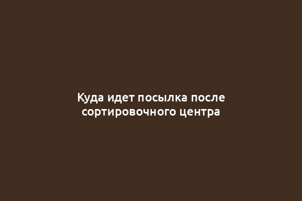 Куда идет посылка после сортировочного центра
