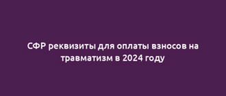 СФР реквизиты для оплаты взносов на травматизм в 2024 году