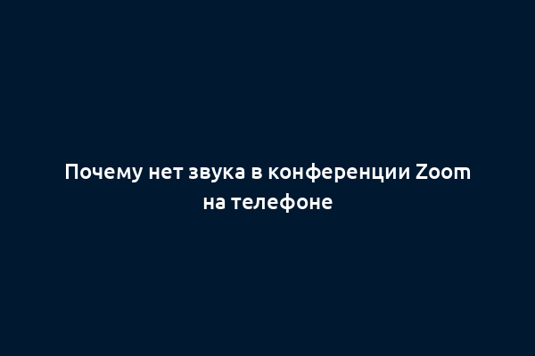 Почему нет звука в конференции Zoom на телефоне