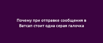Почему при отправке сообщения в Ватсап стоит одна серая галочка