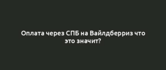 Оплата через СПБ на Вайлдберриз что это значит?