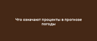 Что означают проценты в прогнозе погоды