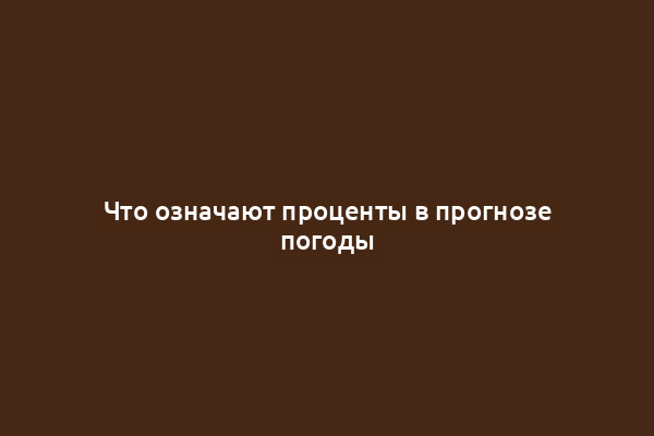 Что означают проценты в прогнозе погоды