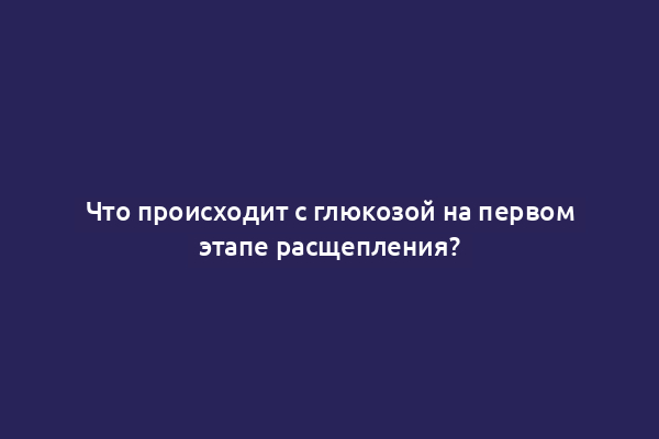 Что происходит с глюкозой на первом этапе расщепления?