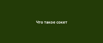 Что такое сокет