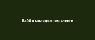 Вайб в молодежном сленге