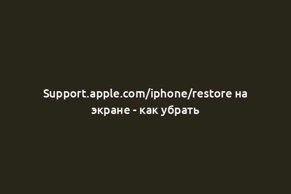 Support.apple.com/iphone/restore на экране - как убрать