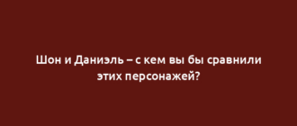 Шон и Даниэль – с кем вы бы сравнили этих персонажей?